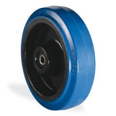 KAMA 100X34 PRS Poliamid 6 Kasnaklı, Mavi Lastik Kaplı, Masuralı Teker, Yedek Teker 100 mm Çap