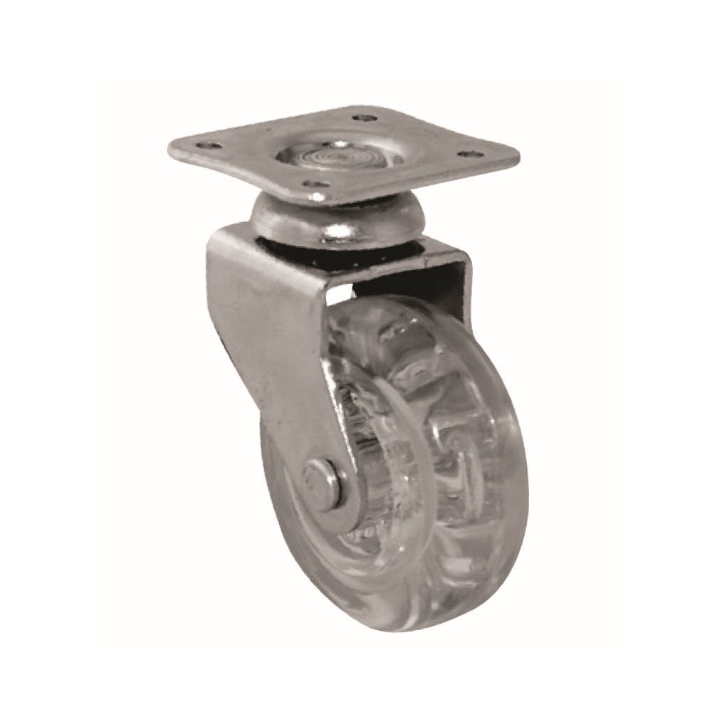ÖZBEK 202-SF Döner Tablalı Teker, PVC Şeffaf Teker, 50 mm Çap