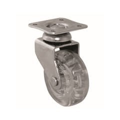 ÖZBEK 202-SF Döner Tablalı Teker, PVC Şeffaf Teker, 50 mm Çap