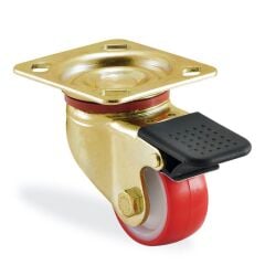 KAMA K4102PUR055F4 Ağır Tip Döner Maşalı, Poliüretan Teker, Rulmanlı Teker, Frenli Teker, 55 mm Çap 480 ADETLİK PALET