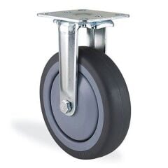 KAMA 2807MTR080 Sabit Tabla Bağlantılı Maşa, Termoelastik Sırtlı, Rulmanlı Teker, Sabit Teker 80 mm Çap 400 ADETLİK PALET