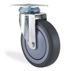 KAMA 2802MTR125 Döner Tabla Bağlantılı Maşa, Termoelastik Sırtlı, Rulmanlı Teker 125 mm Çap 200 ADETLİK PALET