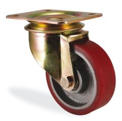 KAMA K4102DOR055 Ağır Tip Döner Maşalı Teker, Döküm Üstü Poliüretan Kaplı Teker, 55 mm Çap 600 ADETLİK PALET