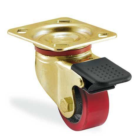 KAMA K4102DOR055F04 Ağır Tip Döner Maşalı Teker, Döküm Üstü Poliüretan Kaplı Teker, Frenli Teker, 55 mm Çap 480 ADETLİK PALET