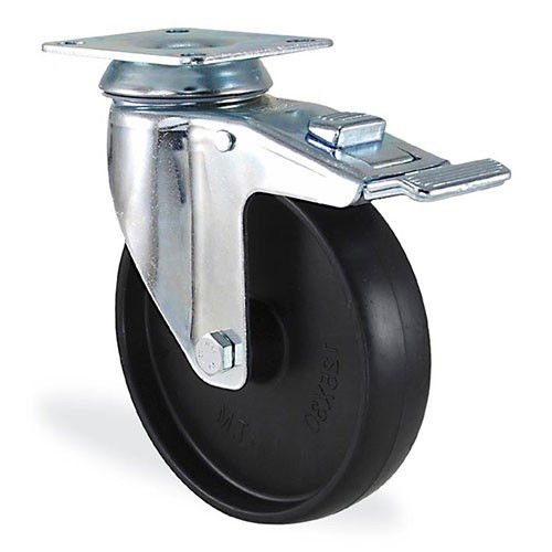 KAMA 2802MMB100F18 Tabla Bağlantılı, Fren Sistemli, Döner Maşa, Polipropilen Sırtlı, Kendinden Burçlu Döner Teker, Frenli Teker 100 mm Çap