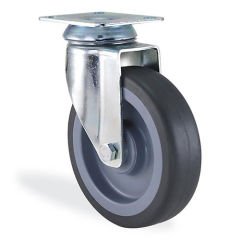 KAMA 2802MTB200 Döner Tabla Bağlantılı Maşa, Termoelastik Sırtlı, Kendinden Burçlu Teker, 200 mm Çap