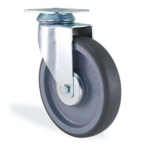 KAMA 2802MTR150 Döner Tabla Bağlantılı Maşa, Termoelastik Sırtlı, Rulmanlı Teker 150 mm Çap