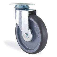 KAMA 2802MTR150 Döner Tabla Bağlantılı Maşa, Termoelastik Sırtlı, Rulmanlı Teker 150 mm Çap