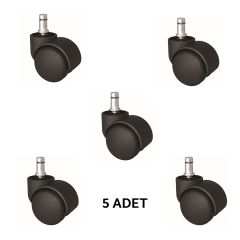 ÖZBEK 855-P 11 mm Pimli Çelik Halkalı Çiftli Teker, 50 mm Çap 5'li Set