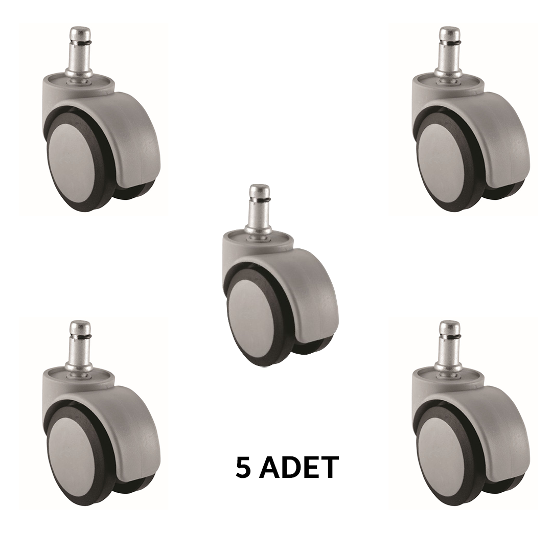 ÖZBEK 875-N 11 mm Pimli Çelik Halkalı Çiftli Teker, 50 mm Çap, 5' li Set