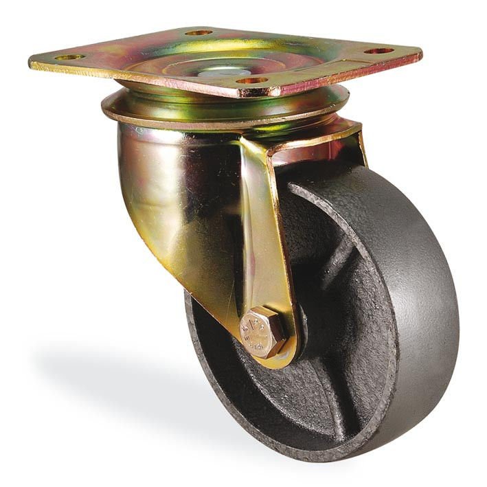 KAMA K4102DDB125 Ağır Tip Döner Maşalı Teker, Döküm Teker, 125 mm Çap
