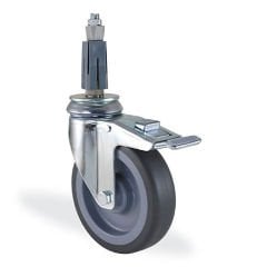KAMA 2825MTB125F18 Kare Soket Bağlantılı, Fern Sistemli, Döner Maşa, Termoelastik Sırtlı, Kendinden Burçlu Teker, Frenli Teker, Soketli Teker 125 mm Çap