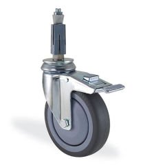 KAMA 2825MTR100F18 Kare Soket Bağlantılı, Fren Sistemli, Döner Maşa, Termoelastik Sırtlı, Rulmanlı Teker, Soketli Teker 100 mm Çap