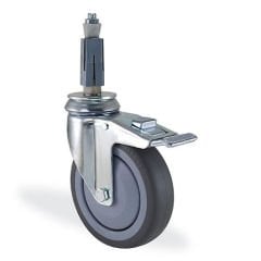 KAMA 2825MTR125F18 Kare Soket Bağlantılı, Fren Sistemli, Döner Maşa, Termoelastik Sırtlı, Rulmanlı Teker, Soketli Teker 125 mm Çap