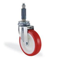 KAMA 2825PUB080 Kare Soket Bağlantılı, Döner Maşa, Enjeksiyon Baskı Kaplı, Kendinden Burçlu Teker, Soketli Teker 80 mm Çap