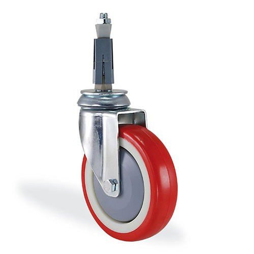 KAMA 2825PUR080 Kare Soket Bağlantılı, Döner Maşa, Enjeksiyon Baskı Poliüretan Kaplı, Rulmanlı Teker, Soketli Teker 80 mm Çap